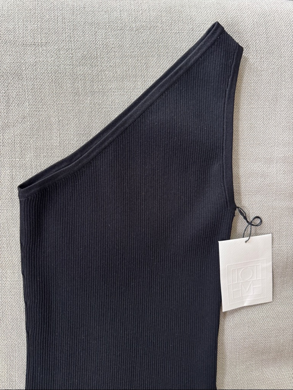 NWT Toteme One-Shoulder Ribbed Dress - Picture 3 of 6